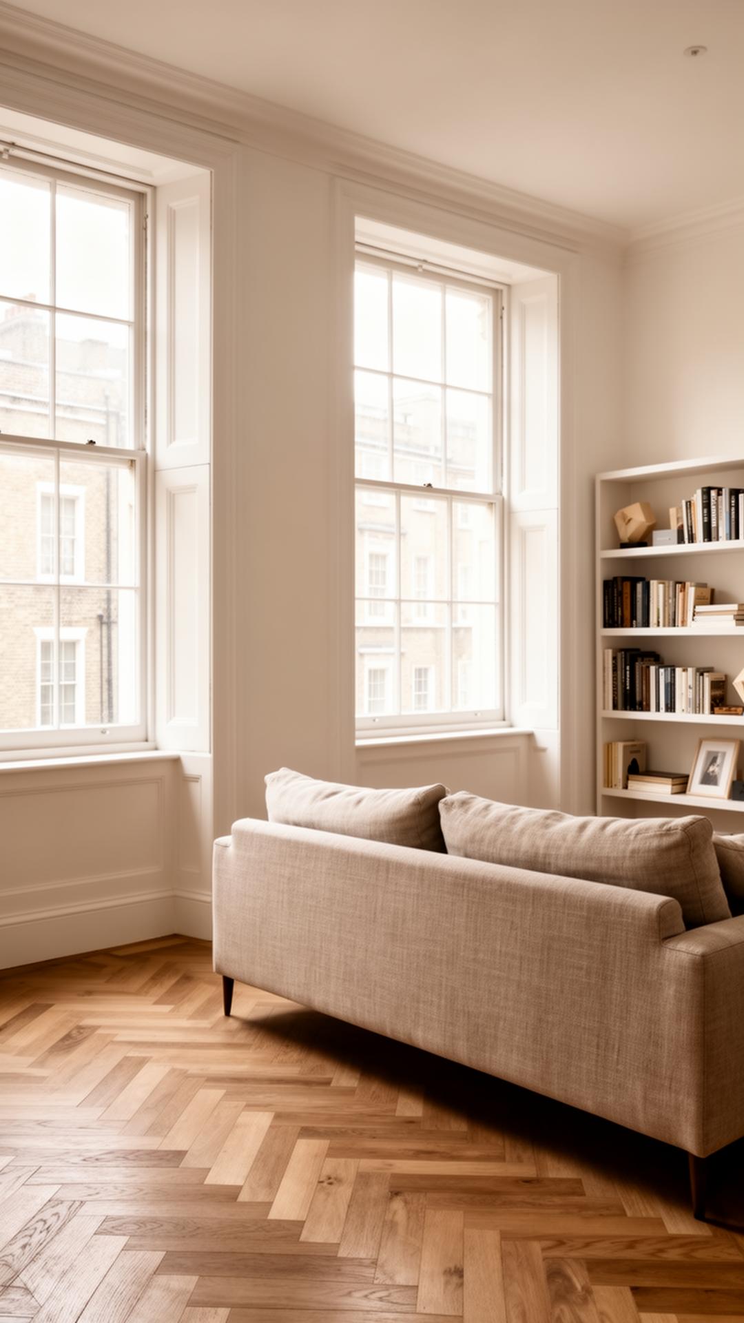 A sunlit London townhouse interior, freshly cleaned